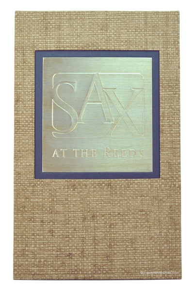 Sax At The Reeds - Custom Menu Covers, Binders, & Presentation Folders