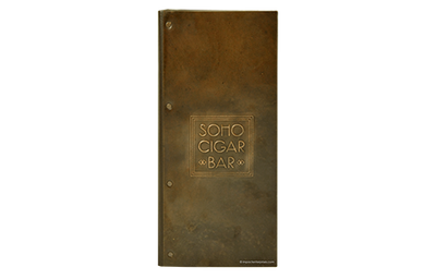 Soho Cigar Bar - Custom Menu Covers, Binders, & Presentation Folders