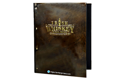 Irish Whiskey Public House - Custom Menu Covers, Binders, & Presentation Folders