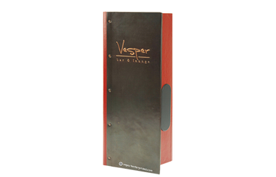 Vesper Bar & Lounge - Custom Menu Covers, Binders, & Presentation Folders